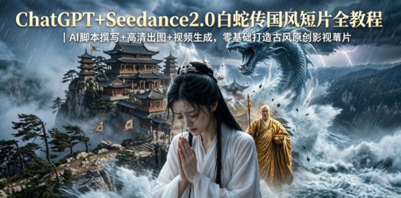 ChatGPT+Seedance2.0白蛇传国风短片全教程｜AI脚本撰写+高清出图+视频生成，零基础打造古风原创影视短片 - 严选资源大全 - 严选资源大全