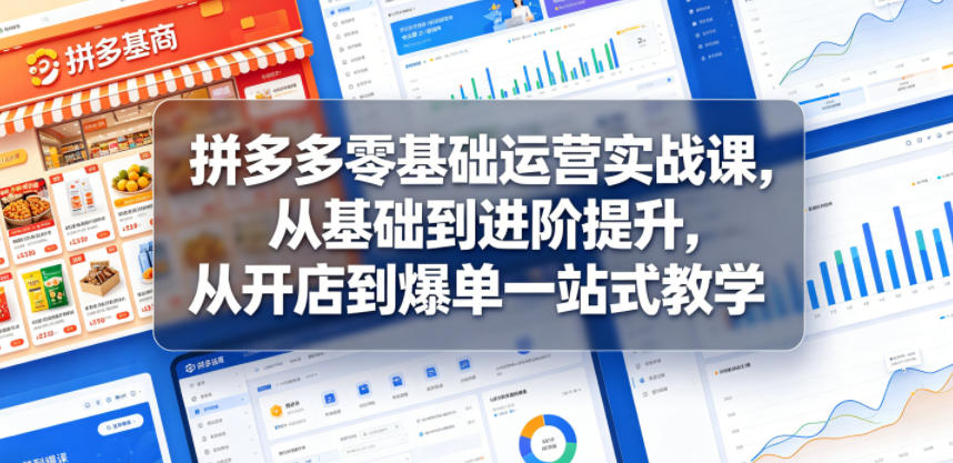 拼多多零基础运营实战课，从基础到进阶提升，从开店到爆单一站式教学 - 严选资源大全