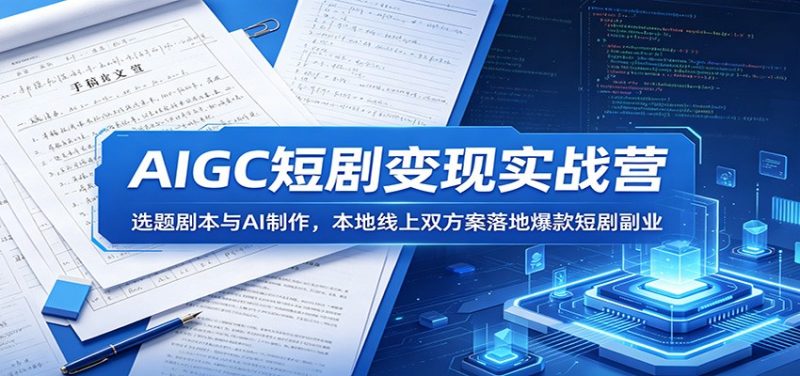 AIGC短剧变现实战营：选题剧本与AI制作，本地线上双方案落地爆款短剧副业 - 严选资源大全 - 严选资源大全