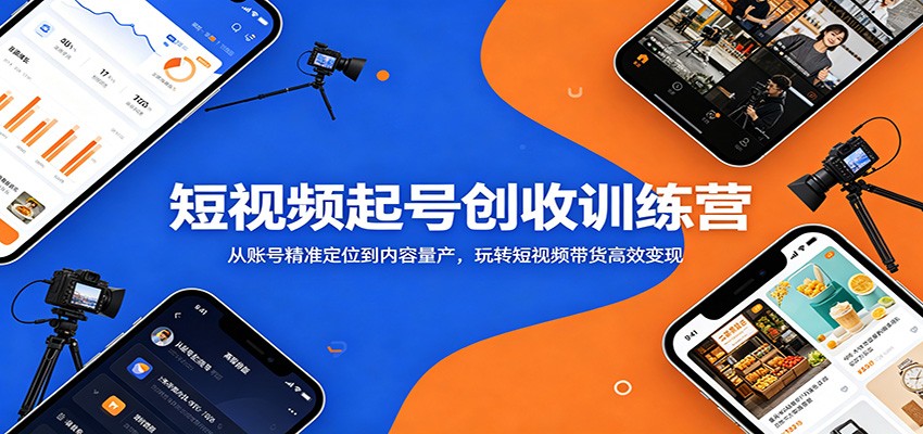 短视频起号创收训练营：从账号精准定位到内容量产，玩转短视频带货高效变现 - 严选资源大全