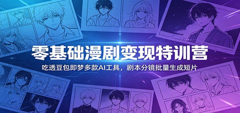 零基础漫剧变现特训营：玩转豆包即梦多款AI工具，剧本分镜批量生成短片 - 严选资源大全 - 严选资源大全