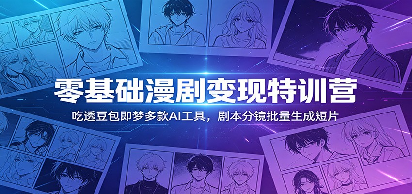 零基础漫剧变现特训营：玩转豆包即梦多款AI工具，剧本分镜批量生成短片 - 严选资源大全