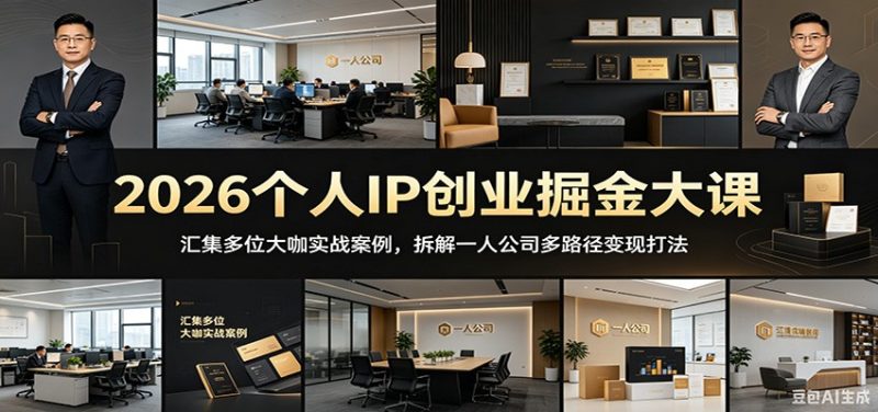 2026个人IP创业掘金大课：汇集多位大咖实战案例，拆解一人公司多路径变现打法 - 严选资源大全 - 严选资源大全