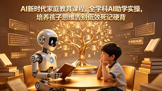 AI新时代家庭教育课程，全学科AI助学实操，培养孩子思维告别低效死记硬背 - 严选资源大全
