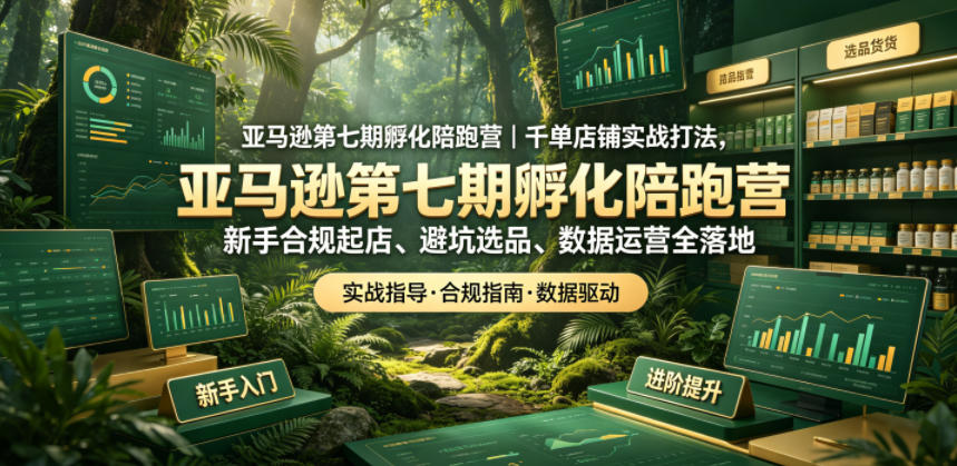 亚马逊第七期孵化陪跑营｜千单店铺实战打法，新手合规起店、避坑选品、数据运营全落地 - 严选资源大全