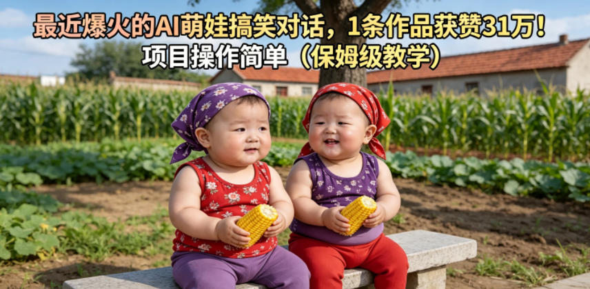 最近爆火的AI萌娃搞笑对话，1条作品获赞31W，项目操作简单(保姆级教学) - 严选资源大全