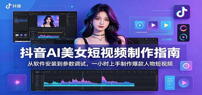 抖音AI美女短视频制作指南：从软件安装到参数调试，一小时上手制作爆款人物短视频 - 严选资源大全 - 严选资源大全
