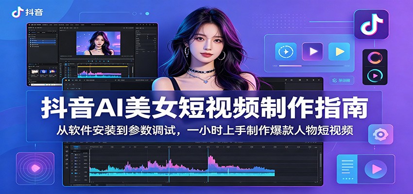 抖音AI美女短视频制作指南：从软件安装到参数调试，一小时上手制作爆款人物短视频 - 严选资源大全