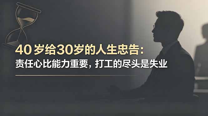 付费文章:40岁给30岁的人生忠告:责任心比能力重要,打工的尽头是失业 - 严选资源大全