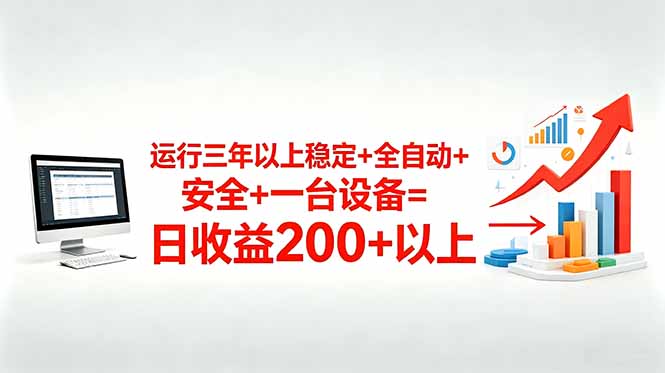 三年以上稳定+全自动+安全+一台设备=日收益200+ - 严选资源大全