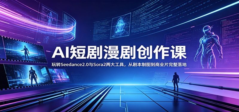 AI短剧漫剧创作课：玩转Seedance2.0与 Sora2两大工具，从剧本制图到商业片完整落地 - 严选资源大全 - 严选资源大全