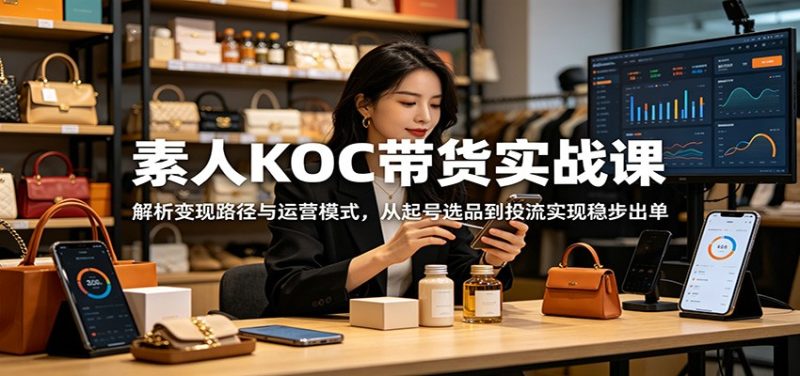 素人KOC带货实战课:解析变现路径与运营模式,从起号选品到投流实现稳步出单 - 严选资源大全 - 严选资源大全