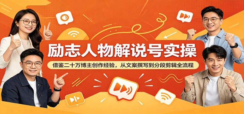 励志人物解说号实操：借鉴二十万博主创作经验，从文案撰写到分段剪辑全流程 - 严选资源大全 - 严选资源大全