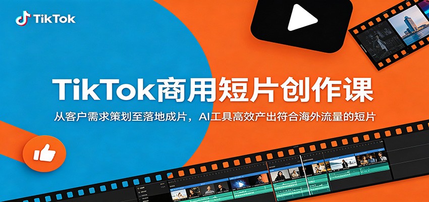 TikTok商用短片创作课:从客户需求策划至落地成片,AI工具高效产出符合海外流量的短片 - 严选资源大全