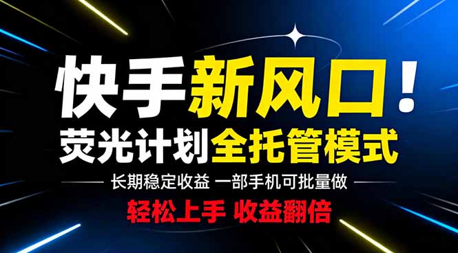 快手新风口来了！一部手机即可操作，很多人已经开始批量放大收益 - 严选资源大全