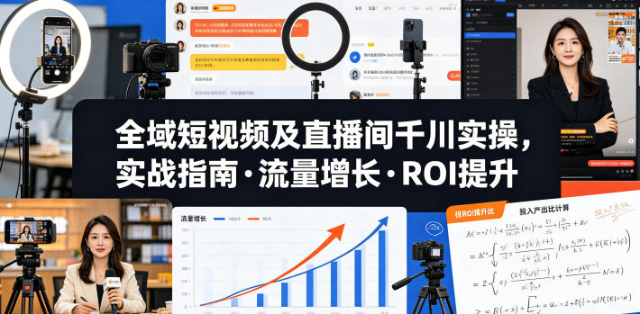 全域短视频及直播间千川实操，实战指南·流量增长·ROI提升(更新) - 严选资源大全