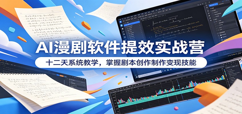 AI漫剧软件提效实战营：十二天系统教学，掌握剧本创作制作变现技能 - 严选资源大全