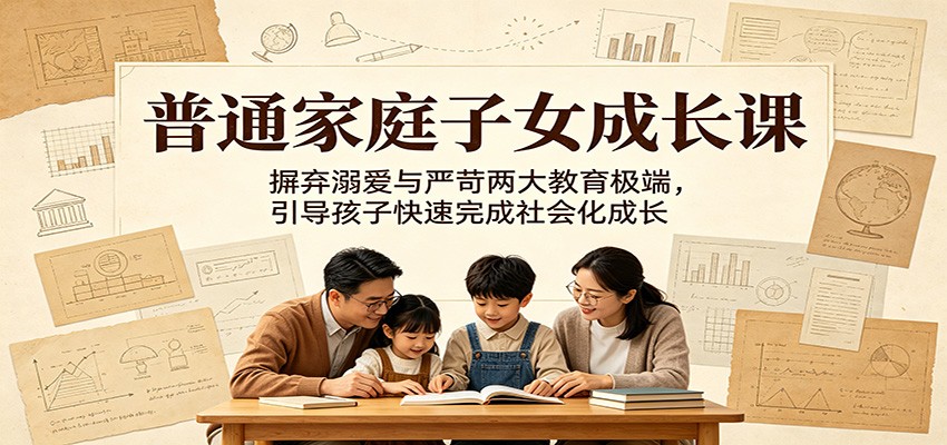 普通家庭子女成长课：摒弃溺爱与严苛两大教育极端，引导孩子快速完成社会化成长 - 严选资源大全