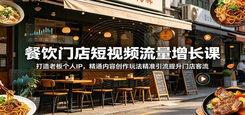 餐饮门店短视频流量增长课:打造老板个人IP,精通内容创作玩法精准引流提升门店客流 - 严选资源大全 - 严选资源大全