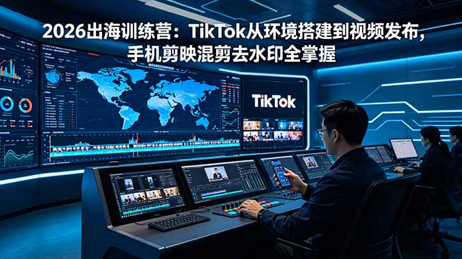 2026出海训练营:TikTok从环境搭建到视频发布,手机剪映混剪去水印全掌握 - 严选资源大全