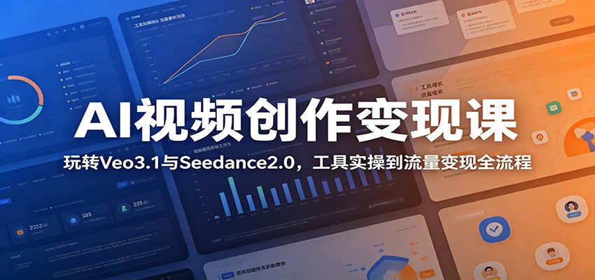 AI视频创作变现课：玩转Veo3.1与Seedance2.0，工具实操到流量变现全流程 - 严选资源大全