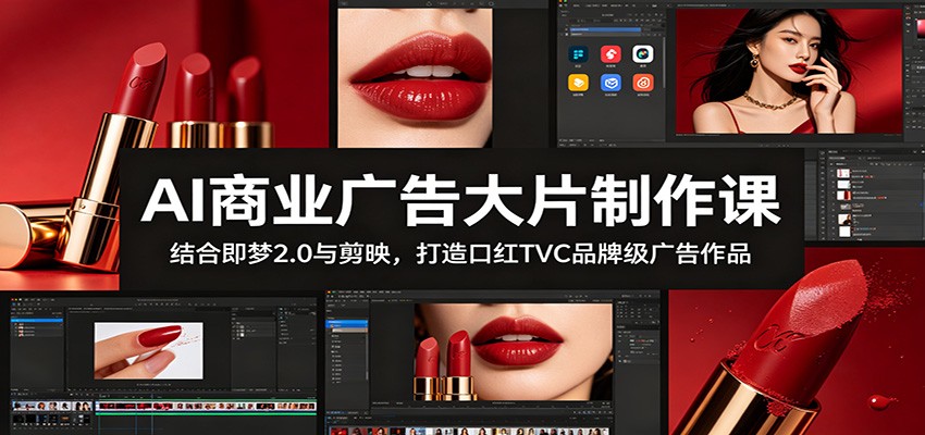 AI商业广告大片制作课：结合即梦2.0与剪映，打造口红TVC品牌级广告作品 - 严选资源大全
