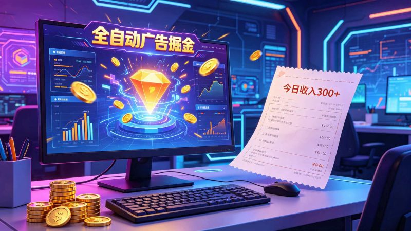 全自动广告掘金，日入300+。全程Ai自动化运行，解放双手，时间自由。收益稳定 - 严选资源大全 - 严选资源大全