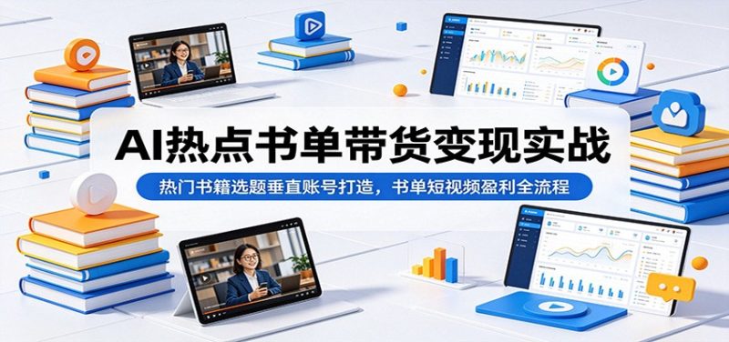 AI热点书单带货变现实战:热门书籍选题垂直账号打造,书单短视频盈利全流程 - 严选资源大全 - 严选资源大全