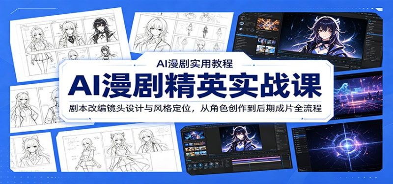AI漫剧精英实战课：剧本改编镜头设计与风格定位，从角色创作到后期成片全流程 - 严选资源大全 - 严选资源大全