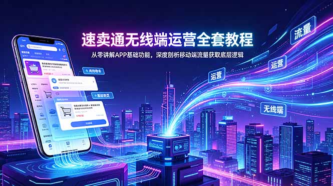 速卖通无线端运营全套教程,从零讲解APP基础功能,深度剖析移动端流量获取底层逻辑 - 严选资源大全