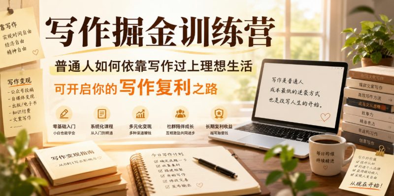 写作掘金训练营,普通人如何依靠写作过上理想生活,可开启你的写作复利之路(更新6月) - 严选资源大全 - 严选资源大全