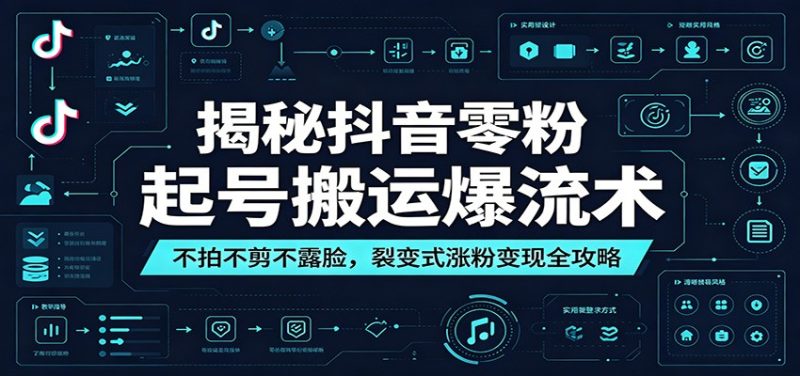 揭秘抖音零粉起号搬运爆流术:不拍不剪不露脸,裂变式涨粉变现全攻略 - 严选资源大全 - 严选资源大全