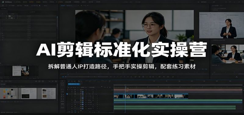 AI剪辑标准化实操营:拆解普通人IP打造路径,手把手实操剪辑,配套练习素材 - 严选资源大全 - 严选资源大全