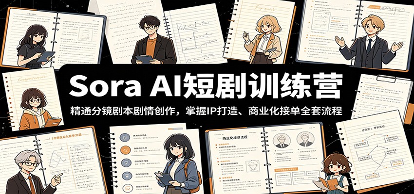 Sora AI短剧训练营：精通分镜剧本剧情创作，掌握IP打造、商业化接单全套流程 - 严选资源大全