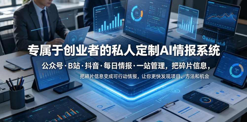 专属于创业者的私人定制AI情报系统，公众号·B站·抖音·每日情报·一站管理，把碎片信息变成可行动情报，让你更快发现项目、方法和机会 - 严选资源大全
