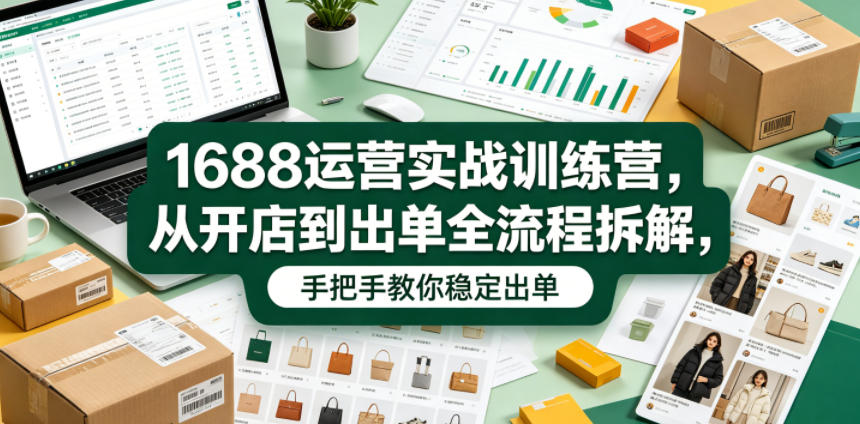 1688运营实战训练营,从开店到出单全流程拆解,手把手教你稳定出单(更新0620) - 严选资源大全