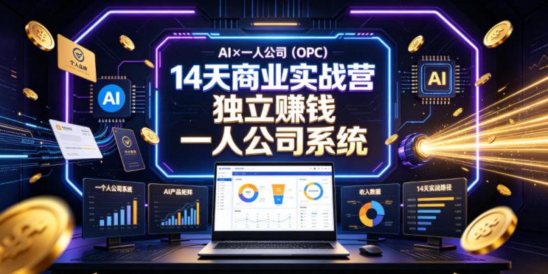 AI×一人公司(OPC)14天商业实战营，用AI帮你搭建一个属于你自己的、能独立賺钱的一人公司系统 - 严选资源大全 - 严选资源大全