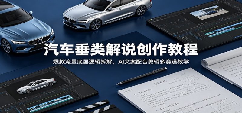 汽车垂类解说创作教程:爆款流量底层逻辑拆解,AI文案配音剪辑多赛道教学 - 严选资源大全 - 严选资源大全