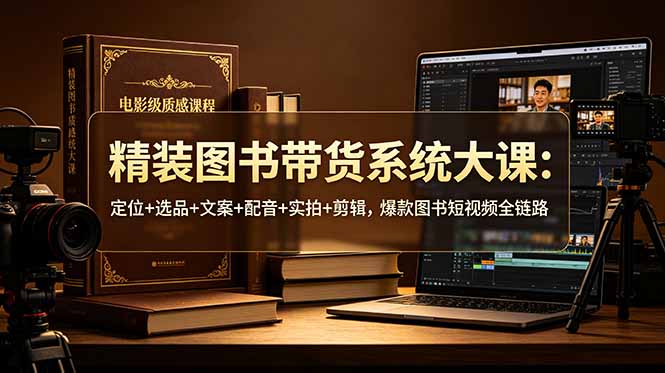 精装图书带货系统大课：定位+选品+文案+配音+实拍+剪辑，爆款图书短视频全链路 - 严选资源大全