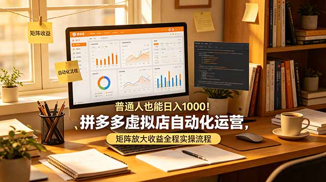 普通人也能日入 1000！拼多多虚拟店自动化运营，矩阵放大收益全程实操流程 - 严选资源大全