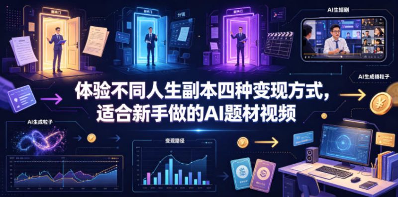 体验不同人生副本四种变现方式，适合新手做的AI题材视频 - 严选资源大全 - 严选资源大全