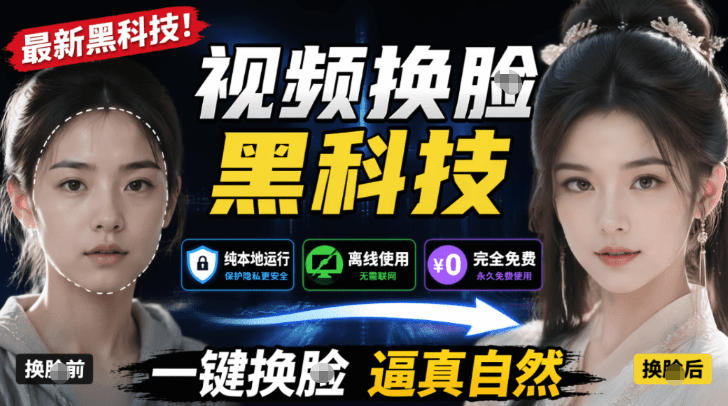 AI人工智能如此夸张?一键视频换Lian黑科技,纯本地离线运行,本地视频换Lian娱乐工具,AI FaceSwap - 严选资源大全
