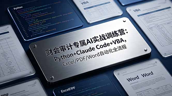 财会审计专属 AI实战训练营：Python+Claude Code+VBA，Excel/PDF/Word自动化全流程 - 严选资源大全
