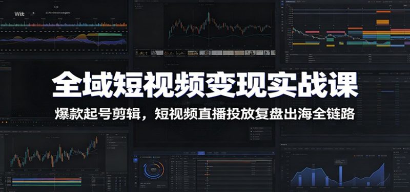 全域短视频变现实战课：爆款起号剪辑，短视频直播投放复盘出海全链路 - 严选资源大全 - 严选资源大全
