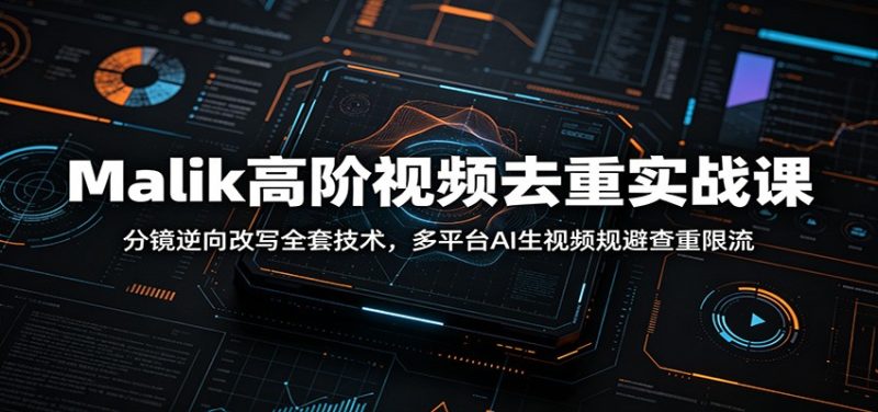 Malik高阶视频去重实战课：分镜逆向改写全套技术，多平台AI生视频规避查重限流 - 严选资源大全 - 严选资源大全