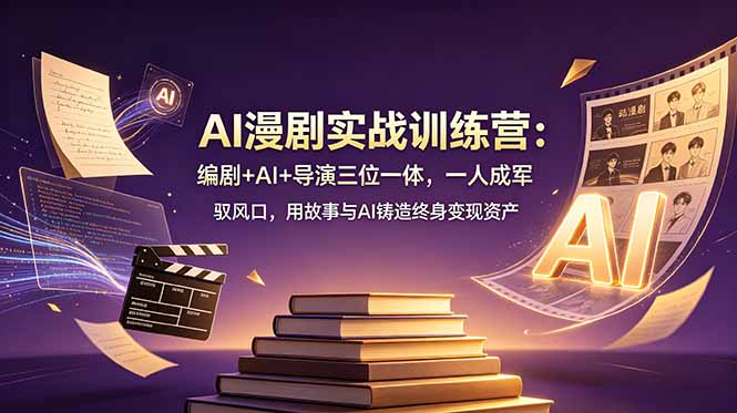 AI漫剧实战训练营：编剧+AI+导演三位一体，一人成军 驭风口，用故事与AI铸造终身变现资产 - 严选资源大全