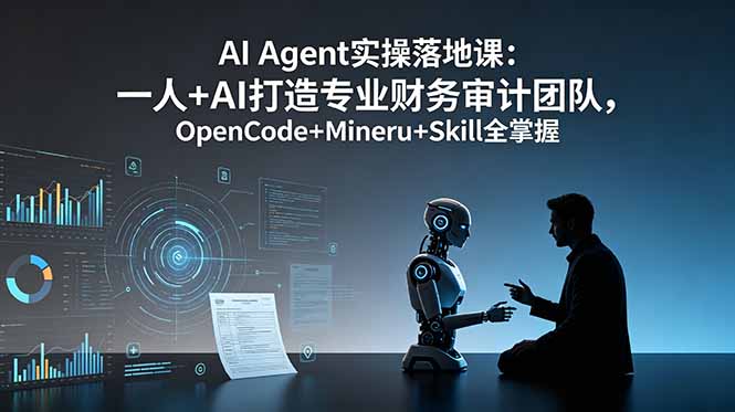 AI Agent实操落地课：一人+AI打造专业财务审计团队，OpenCode+Mineru+Skill全掌握 - 严选资源大全