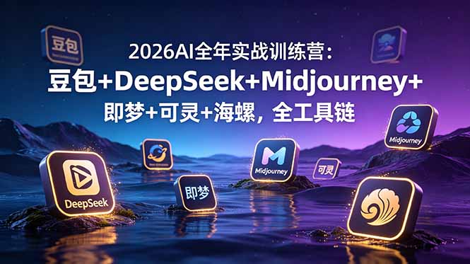 2026AI全年实战训练营：豆包+DeepSeek+Midjourney+即梦+可灵+海螺，全工具链 - 严选资源大全