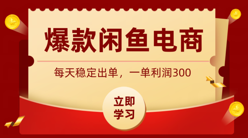 爆款闲鱼电商，卖法简单粗暴，长期稳定可做，一单利润300 - 严选资源大全 - 严选资源大全