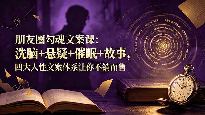 朋友圈勾魂文案课：洗脑+悬疑+催眠+故事，四大人性文案体系让你不销而售 - 严选资源大全